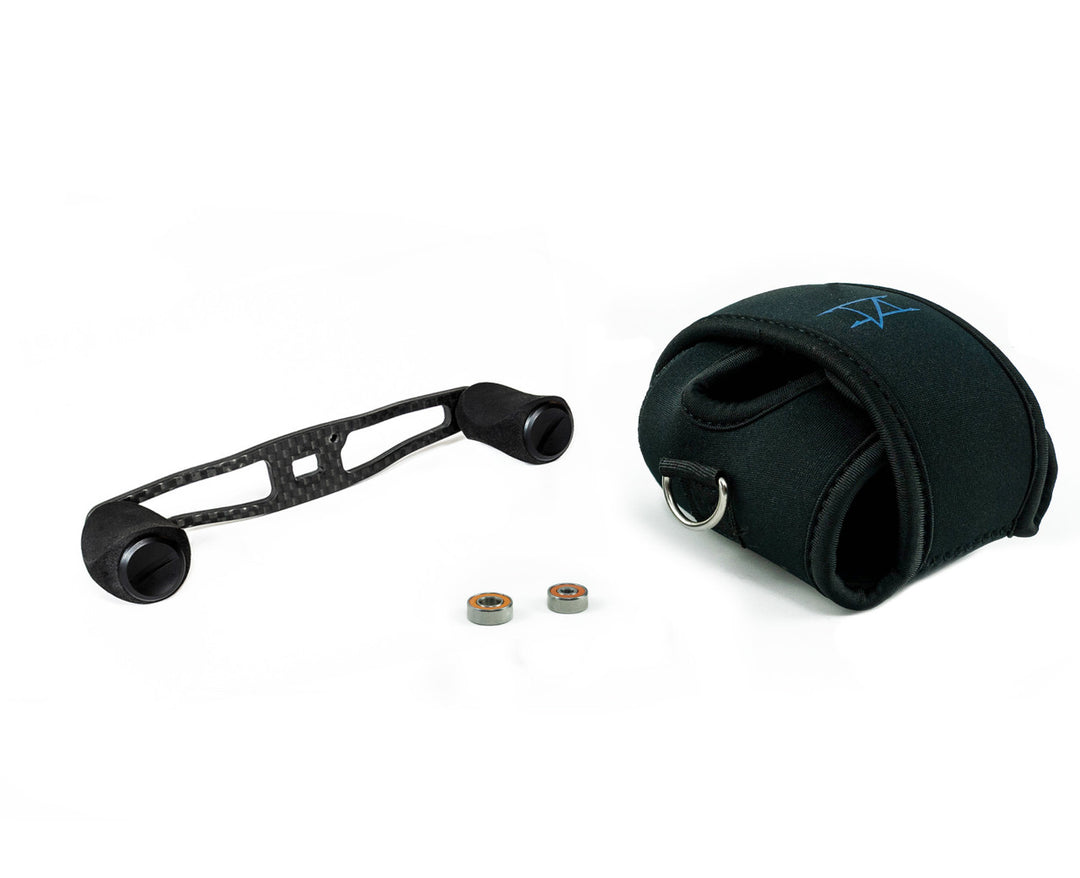 Carbon Handle, Hybrid Ceramic Bearing Kit, and Reel Pouch